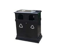 Pattumiera for esterni in acciaio inossidabile nero creativo con posacenere Cestino commerciale for smistamento a doppio secchio