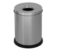 Pattumiera Gettacarte Ø25xh35 cm Autoestinguente in Acciaio Inox Argento