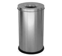 Pattumiera Gettacarte Ø31xh60 cm Autoestinguente in Acciaio Inox Argento