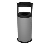 Pattumiera Gettacarte Ø31xh80 cm Autoestinguente Posacenere in Acciaio Verniciato Grigio