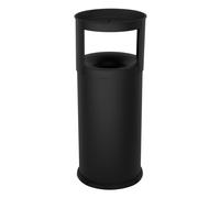 Pattumiera Gettacarte Ø31xh80 cm Autoestinguente Posacenere in Acciaio Verniciato Nero