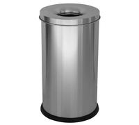 Pattumiera Gettacarte Ø38xh75 cm Autoestinguente in Acciaio Inox Argento