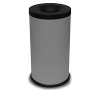 Pattumiera Gettacarte Ø38xh75 cm Autoestinguente In Acciaio Verniciato Grigio