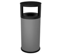 Pattumiera Gettacarte Ø38xh90 cm Autoestinguente Posacenere in Acciaio Verniciato Grigio