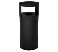 Pattumiera Gettacarte Ø38xh90 cm Autoestinguente Posacenere in Acciaio Verniciato Nero
