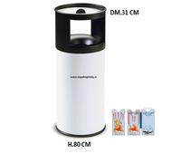 PATTUMIERA GETTACARTE POSACENERE AUTOESTINGUENTE BIANCO LT.40 DM.31x80H 9 2022