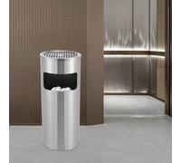 Pattumiera in acciaio inox 61 cm con griglia di spegnimento | Capacità 15 l e posacenere | Resistente al vento per giardino e patio | Acciaio inox 201 DescrizioneI rifiuti non solo danneggiano la salu