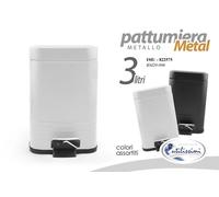 PATTUMIERA IN METALLO A PEDALE CASA UFFICIO 3 LT 2 COLORI IMU-822575