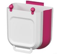 Pattumiera in plastica da 10 l, senza trapano, colore: rosso | Si appende su ante di armadi sotto i 2,5 cm, opzione per pareti, si adatta a cucine bagni per camper