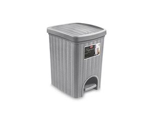 Pattumiera In Plastica Lt. 20 cm. 31x27,5x39h Con Pedale Elegance, Ratten Grigio