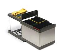Pattumiera INOX estraibile per sottolavello cucina 3 secchi raccolta differenziata - Automatica, scorrevole -504