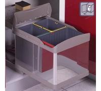 PATTUMIERA INOX per differenziata 3 secchi(16+7.5+7.5) CON PIANO D'APPOGGIO INOX