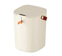 Pattumiera Intelligente, Cestino per Rifiuti Automatico Touchless da 20 Litri con Sensore di Movimento e Maniglia per Cucina Bagno Camera da Letto, 9,25 X 9,25 X 13,6 (Beige)