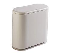 Pattumiera Intelligente Pattumiera a Spinta in Stile Europeo Soggiorno Camera da Letto WC Cestino per Carta di Grande capacità Pattumiera per Bagno (Colore : Beige)