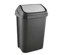 keeeper Pattumiera Swantje 25 L con coperchio basculante, grigio grafite