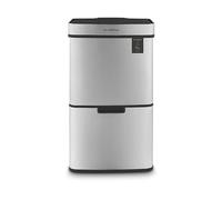 Les Collectors N°1010 Cestino di selezione a sensore inox spazzolato, Capacità 64L, 3 scomparti (42+11+11L), Apertura superiore automatica, Sistema di rilevamento a infrarossi, Chiusura silenziosa