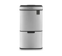 Les Collectors N°1012 Cestino di selezione a sensore inox spazzolato, Capacità 69L, 3 scomparti (47+11+11L), Apertura superiore automatica, Sistema di rilevamento a infrarossi, Chiusura silenziosa