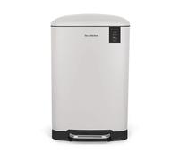 Les Collectors - Pattumiera a pedale N°528, 20 L, acciaio inox opaco, contenitore rimovibile, bianco