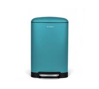 Les Collectors Pattumiera da cucina a pedale N°534, acciaio inox, capacità 20 L, compatibile con sacchi 30 L, contenitore interno rimovibile, finitura mat, resistente, chiusura silenziosa, Turchese