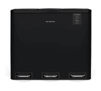 Les Collectors Pattumiera per raccolta differenziata dei rifiuti a pedale Nero opaco N°988, Capacità 54 L, Resistente, Cucina, 3 scomparti per raccolta differenziata, Cestini rimovibili, Riciclo, Raccolta differenziata, Chiusura silenziosa del coperchio