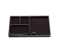 Pattumiera magnetica compatta in alluminio con potente magnete per organizzare piccole parti ferrose tra cui viti, dadi, bulloni e rondelle sui banchi da lavoro (nero)