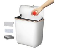 Pattumiera montabile a parete, contenitore per compost e rifiuti con coperchio, contenitore per compost con gancio e supporto per sacchetto, accessori da cucina per armadi