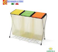 Pattumiera Multipla GIMI Trio Con Griglia Raccolta Differenziata a 3 Posti