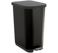 Pattumiera Ovale MSV Harper da 35 Litri in Polipropilene Riciclato al 100%, Design Elegante e Pratico per la Cucina o Il Bagno, per l'uso Quotidiano, Nero, 35 Litri