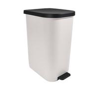 Pattumiera Ovale MSV Harper da 35 Litri in Polipropilene Riciclato al 100%, Design Elegante e Pratico per la Cucina o Il Bagno, per l'uso Quotidiano, Bianco, 35 Litri