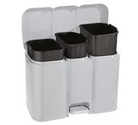 Tontarelli Pattumiera Per Raccolta Differenziata da Cucina, Grigio, Capacità di 13 + 13 + 8 Litri, Totale 34 Litri Plastica Polipropilene, Modello Patty 3 58,3x32x41,5 cm