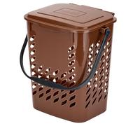 Pattumiera per compost da cucina, 10 l, per rifiuti organici - Bio-secchio ventilato anti-odori, con coperchio per la raccolta biodeciti alimentari, marrone