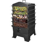 Pattumiera per compostaggio da 100 l, doppia rotazione, per riciclaggio dei rifiuti da giardino e cucina, design a 5 piani per un compostaggio efficiente