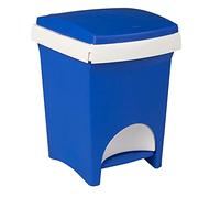 Pattumiera per la raccolta differenziata rifiuti, capacità 18 Lt, coperchio a cerniera e apertura a pedale, colore blu