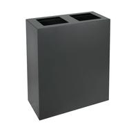 Pattumiera per Raccolta Differenziata 2 Scomparti Capacità 120 lt 60x30x80 cm in Acciaio Antracite