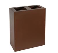 Pattumiera per Raccolta Differenziata 2 Scomparti Capacità 120 lt 60x30x80 cm in Acciaio Corten