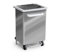 Pattumiera Per Raccolta Differenziata 47x37xh70 cm in Acciaio Inox a Pedale Lucido