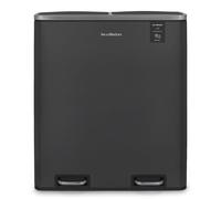 Les Collectors Pattumiera per raccolta differenziata N°916 a pedale, Capacità 60 L, 2 Scomparti separati 30 L, Cucina, Resistente, Contenitori Rimovibili, Riciclo, Chiusura Silenziosa,Grigio Antracite