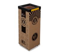 Pattumiera Per Raccolta Rifiuti 28x28xh70 cm in Cartone Con Stampa Grafica Plastica Beige