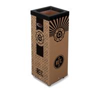 Pattumiera Per Raccolta Rifiuti 28x28xh70 cm in Cartone Con Stampa Grafica Rifiuto Misto Beige