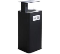 Pattumiera Per Raccolta Rifiuti 38x38xh102 cm In Acciaio Verniciato con Coperchio Basculante Nero