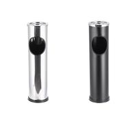 Pattumiera Posacenere Ass. 2 Colori D.15XH.57 cm Nero o Argento 1 Pezzo