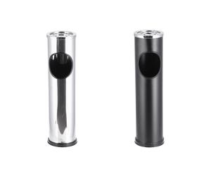 Pattumiera Posacenere Ass. 2 Colori D.15XH.57 cm Nero o Argento 1 Pezzo