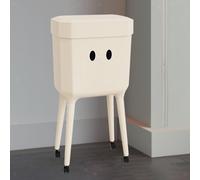 Pattumiera Pressa con Coperchio a Pressione Bidone Immondizia Cucina Su Ruote