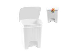 Pattumiera Quadrata Pedalina Litri 4,5 Bianco Stefanplast