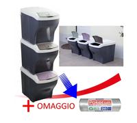 Pattumiera Raccolta Differenziata BAMA Poker TRIS pz 3 x 20 LT (+SAK) Spazzatura