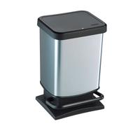 Pattumiera Rettangolare Rotho - 35x26x68 cm - 20 Litri - F600051 (Silver)
