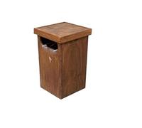 Pattumiera secchio bidone in legno portabusta sacchetto spazzatura cestino con coperchio gettacarte arredamento per esterno parco piscina condominio arredo raccolta differenziata 40x40x80h cm