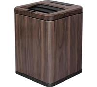 Pattumiera Sensore Intelligente Pattumiera Cinese retrò Imitazione Legno Venature della Spazzatura per Interni Pattumiera Soggiorno Bagno, Ebony, 10L
