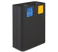 Pattumiera Sistema di Raccolta Rifiuti 60x30xh80 cm In Acciaio Verniciato Doppio Scomparto Nero