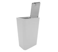 Pattumiera Sottile da 12l con Coperchio a Pressione, per Casa e Ufficio | ABS Liscio, Linee Moderne Essenziali, per Spazi Stretti, Accanto al Wc, Nasconde i Rifiuti